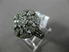 ESTATE LARGE .99CT DIAMOND 14K BLACK GOLD FILIGREE MILGRAIN CIRCULAR FLOWER RING
