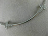 ESTATE LARGE .23CT DIAMOND 18KT WHITE GOLD 3D CLASSIC T BAR FRIENDSHIP NECKLACE