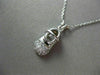 ESTATE .25CT DIAMOND 14KT WHITE GOLD HANDCRAFTED BABY SHOE PENDANT CHARM #20882