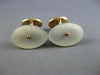 ANTIQUE AAA MOTHER OF PEARL 14K YELLOW GOLD CLASSIC HANDCRAFTED CUFF LINK #26424