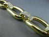 ESTATE WIDE LONG 1.50CT DIAMOND 14KT YELLOW GOLD ITALIAN 3D OPEN OVAL BRACELET