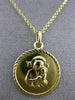 ESTATE 14KT YELLOW GOLD 3D CIRCULAR MOTHER MARY FLOATING PENDANT & CHAIN #25005