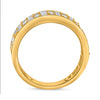 WIDE 1.95CT DIAMOND 14K YELLOW GOLD 3D ROUND & BAGUETTE WEDDING ANNIVERSARY RING