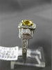 ESTATE 2.13CT GIA FANCY YELLOW DIAMOND 18K TWO TONE GOLD 3 STONE ENGAGEMENT RING