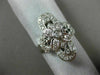 ESTATE WIDE .50CT DIAMOND 14KT WHITE GOLD 3D OPEN FILIGREE 3 STONE FLOWER RING