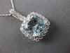 ESTATE LARGE 3.12CT DIAMOND & AAA AQUAMARINE 14KT WHITE GOLD FILIGREE PENDANT