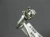 WIDE .65CT DIAMOND PLATINUM ROUND & BAGUETTE SEMI MOUNT ENGAGEMENT RING #18678