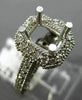 WIDE .80CT DIAMOND 14K WHITE GOLD 3D SQUARE PAVE SEMI MOUNT ENGAGEMENT RING 1561