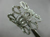 ESTATE EXTRA LARGE 1.53CT DIAMOND 18KT WHITE GOLD 3D OPEN CROWN TEAR DROP RING