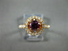 ESTATE .91CT DIAMOND & AAA PURPLE GARNET 18KT ROSE GOLD 3D HALO ENGAGEMENT RING