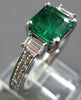 1.96CT DIAMOND 14KT WHITE GOLD 3D ROUND & SQUARE 3 STONE ENGAGEMENT RING #27854