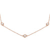 ESTATE 2.0CT DIAMOND 14KT ROSE GOLD 3D ROUND CLASSIC BY THE YARD LOVE NECKLACE