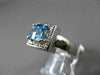 ESTATE 1.55CT DIAMOND & AAA BLUE TOPAZ 14KT WHITE GOLD CLASSIC SQUARE HALO RING