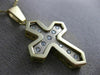 ESTATE LARGE .30CT DIAMOND 14KT TWO TONE GOLD CLASSIC ETOILE CROSS PENDANT #2684