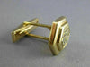 ESTATE LARGE 2.0CT DIAMOND 14K YELLOW 3D HEXAGON MENS CUFFLINKS & SHIRT STUD SET