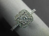 ESTATE .43CT DIAMOND 18KT WHITE GOLD 3D ROUND CLUSTER SQUARE HALO FUN RING