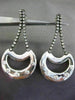 ESTATE LARGE 1.20CT DIAMOND 14KT WHITE & BLACK GOLD 3D ETOILE HANGING EARRINGS