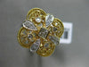 ESTATE WIDE .35CT ROUND & PRINCESS DIAMOND 14K YELLOW GOLD 3D OPEN FILIGREE RING