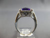 LARGE 6.34CT DIAMOND & AAA AMETHYST 14KT WHITE GOLD 3D CUSHION & ROUND HALO RING