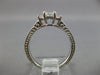 ESTATE .82CT DIAMOND PLATINUM THREE STONE EMERALD CUT FILIGREE ENGAGEMENT RING