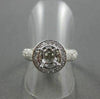 ESTATE 14KT WHITE GOLD SEMI MOUNT ENGAGEMENT RING. 3D ROUND HALO DESIGN