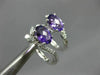 ESTATE 1.28CT DIAMOND & AMETHYST 18K WHITE GOLD SWIRL LEVERBACK HANGING EARRINGS
