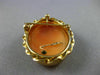 ESTATE .02CT OLD MINE DIAMOND 14KT 2 TONE GOLD LADY CAMEO PENDANT BROOCH #21219