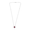 1.93CT DIAMOND & AAA RUBY 14KT WHITE GOLD PEAR SHAPE FLOWER ADJUSTABLE NECKLACE