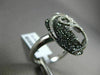 ESTATE LARGE 1.89CT WHITE & BLACK DIAMOND 18KT WHITE GOLD OVAL FILIGREE FUN RING