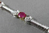 ANTIQUE WIDE 2.80CT DIAMOND & AAA RUBY 14KT TWO TONE GOLD TENNIS BRACELET #1456