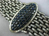 ESTATE EXTRA LARGE 35.47CT DIAMOND & AAA SAPPHIRE 18K BLACK GOLD TENNIS BRACELET