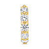 .49CT DIAMOND 14KT YELLOW GOLD 5 STONE SHARED PRONG HUGGIE HOOP HANGING EARRINGS