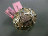 ESTATE MASSIVE 1.41CT DIAMOND 18KT WHITE & ROSE GOLD 3D PEBBLED LOOK PAVE RING