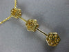 ESTATE 1.40CT DIAMOND 14KT YELLOW GOLD FLOWER PAST PRESENT FUTURE PENDANT #441