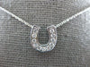 ESTATE .20CT DIAMOND 14KT WHITE GOLD 3D HORSE SHOE LUCKY FUN PENDANT #26970