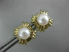 ESTATE AAA SOUTH SEA PEARL 14KT YELLOW GOLD 3D ROUND SQUARE STUD EARRINGS #26241