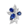 4.50CT DIAMOND & AAA SAPPHIRE 14KT WHITE GOLD PEAR MARQUISE SHAPE STUD EARRINGS