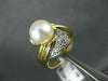 ANTIQUE DIAMOND 9MM SOUTH PEARL 14KT YELLOW GOLD COCKTAIL RING #17189
