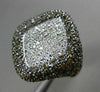 ESTATE LARGE 2.77CT WHITE CHOCOLATE FANCY DIAMOND 14K WHITE GOLD SQUARE FUN RING