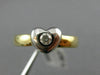ESTATE .08CT DIAMOND 14K WHITE & YELLOW GOLD SOLITAIRE HEART PROMISE RING #21996