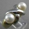 ESTATE 6MM AKOYA SEA PEARL 14K GOLD MODERNIST X-O CROSSOVER COCKTAIL RING #21396