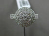 ESTATE WIDE .62CT DIAMOND 14KT WHITE GOLD 3D CLUSTER DOUBLE HALO FRIENDSHIP RING