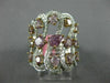 EXTRA LARGE 3.15CT WHITE & PINK DIAMOND 18K WHITE & ROSE GOLD ANNIVERSARY RING