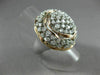 ESTATE LARGE 1.50CT DIAMOND 14KT WHITE & ROSE GOLD FLOWER FILIGREE COCKTAIL RING