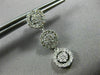 ESTATE 1.39CT DIAMOND 14KT WHITE GOLD 3D CIRCULAR FLOWER HALO HANGING EARRINGS