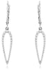 .50CT DIAMOND 14KT WHITE GOLD 3D GRADUATING TEAR DROP LEVERBACK HANGING EARRINGS