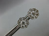 ESTATE LARGE 1.42CT DIAMOND 18KT WHITE GOLD CLUSTER BEZEL FLOWER STUD EARRINGS