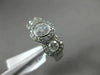 ESTATE 1CT DIAMOND 14KT WHITE GOLD HALO 3 STONE CLASSIC PAST PRESENT FUTURE RING