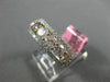 WIDE 1.68CT WHITE & PINK DIAMOND 18K WHITE & ROSE GOLD 3D HALO ANNIVERSARY RING