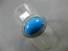 ESTATE 10.46CT DIAMOND & AAA TURQUOISE 14KT WHITE GOLD PAVE HALO OVAL RING 20563